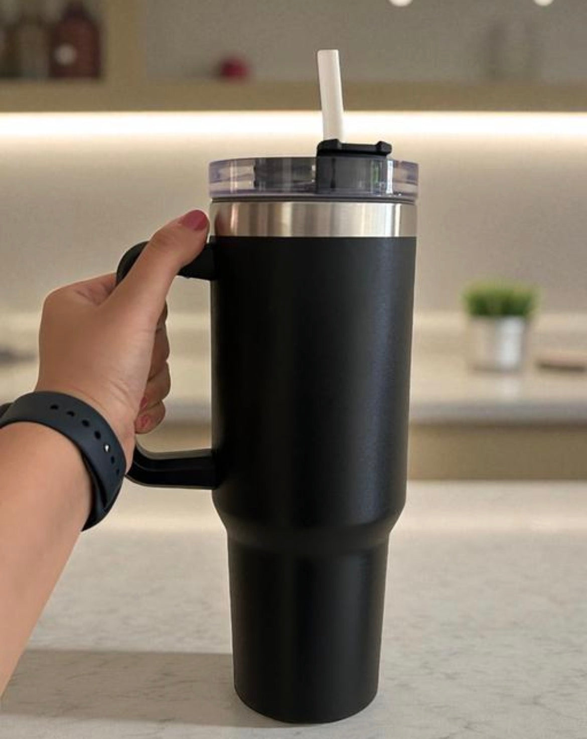 Flowsta HydraTumbler – 40 oz Premium Stainless Steel Tumbler with Handle & Straw | Leak-Proof Travel Mug