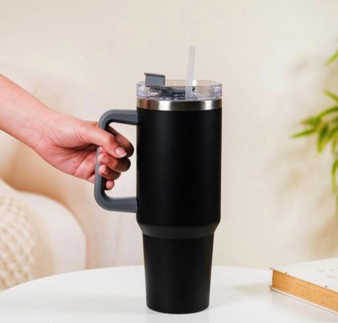 Flowsta HydraTumbler – 40 oz Premium Stainless Steel Tumbler with Handle & Straw | Leak-Proof Travel Mug